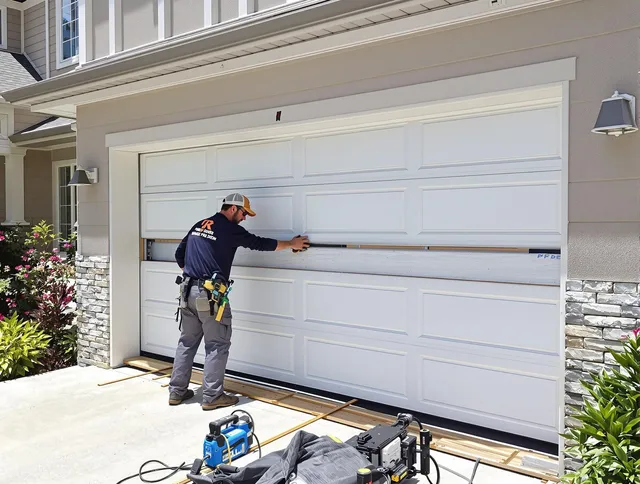 Fort Collins Garage Door Repair team performing complete garage door replacement at Fort Collins residence