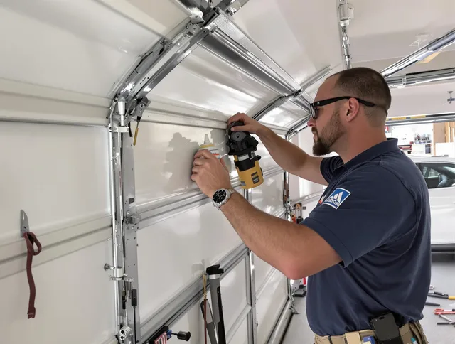 Fort Collins Garage Door Repair technician quieting a noisy garage door in Fort Collins