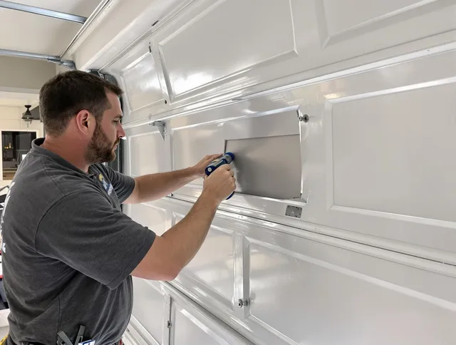 Garage door panel repair by Fort Collins Garage Door Repair in Fort Collins
