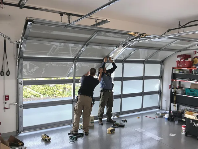 Fort Collins Garage Door Repair expert performing precise panel replacement on Fort Collins garage door